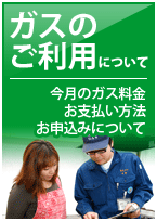 ガスのご利用について　今月のガス料金　お支払い方法　お申込みについて